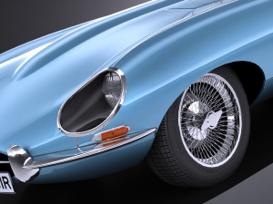 Jaguar E-type 1962 lowpoly Modello 3D