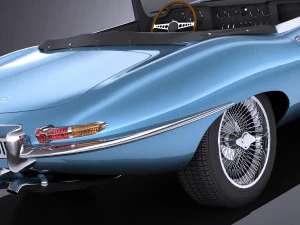 Jaguar E-type 1962 lowpoly Modelo 3D