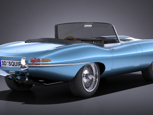 Jaguar E-type 1962 lowpoly Modello 3D