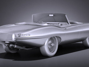 Jaguar E-type 1962 lowpoly Modello 3D