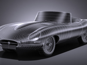 Jaguar E-type 1962 lowpoly Modello 3D