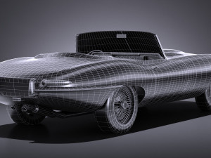 Jaguar E-type 1962 lowpoly Modello 3D