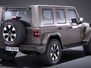 Jeep Wrangler Sahara 2018 Lowpoly 3Dモデル
