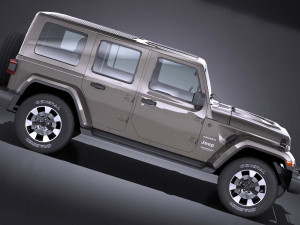 Jeep Wrangler Sahara 2018 Lowpoly 3Dモデル