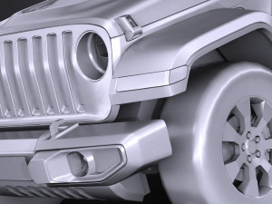 Jeep Wrangler Sahara 2018 Lowpoly 3Dモデル