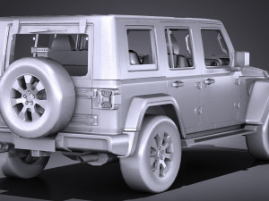 Jeep Wrangler Sahara 2018 Lowpoly 3Dモデル