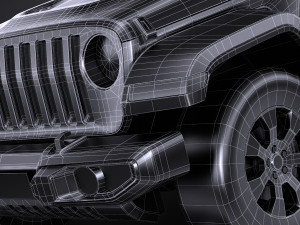 Jeep Wrangler Sahara 2018 Lowpoly 3Dモデル