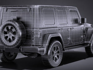Jeep Wrangler Sahara 2018 Lowpoly 3Dモデル