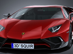 Aventador LP750-4 SV 2016 Lowpoly 3D 模型