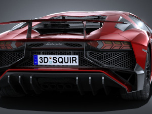 Aventador LP750-4 SV 2016 Lowpoly 3D 模型
