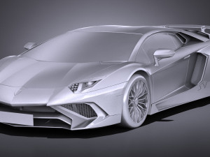 Aventador LP750-4 SV 2016 Lowpoly 3D 模型