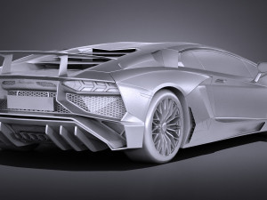 Aventador LP750-4 SV 2016 Lowpoly 3D 模型