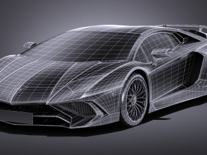 Aventador LP750-4 SV 2016 Lowpoly 3D 模型