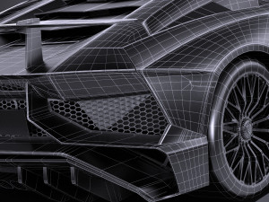 Aventador LP750-4 SV 2016 Lowpoly 3D 模型