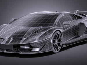 Aventador SVJ 2019 lowpoly 3D 模型