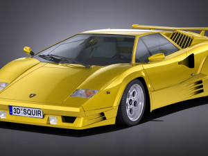 Countach 5000QV 25th Anniversary lowpoly 3D 모델