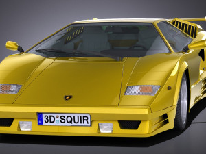 Countach 5000QV 25th Anniversary lowpoly 3D Модель