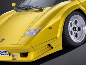 Countach 5000QV 25th Anniversary lowpoly 3D Модель