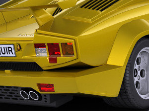 Countach 5000QV 25th Anniversary lowpoly 3D Модель