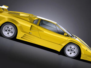 Countach 5000QV 25th Anniversary lowpoly 3D Model