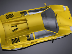 Countach 5000QV 25th Anniversary lowpoly 3D Модель
