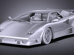 Countach 5000QV 25th Anniversary lowpoly 3D Модель
