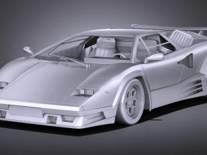 Countach 5000QV 25th Anniversary lowpoly 3D Model