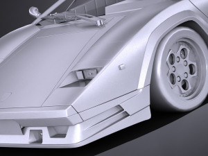 Countach 5000QV 25th Anniversary lowpoly 3D Модель