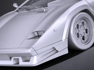 Countach 5000QV 25th Anniversary lowpoly 3D Model