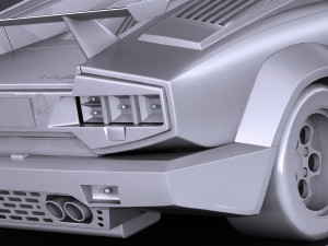 Countach 5000QV 25th Anniversary lowpoly 3D Модель