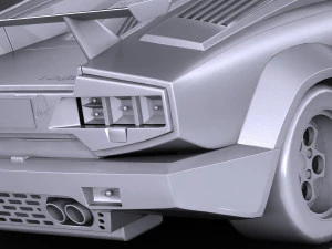 Countach 5000QV 25th Anniversary lowpoly 3D Model