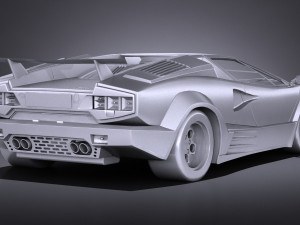 Countach 5000QV 25th Anniversary lowpoly 3D Модель