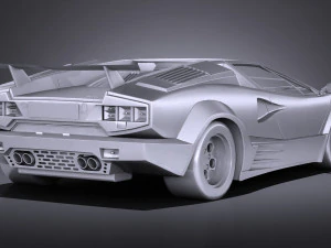 Countach 5000QV 25th Anniversary lowpoly 3D Model