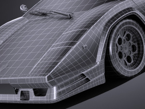 Countach 5000QV 25th Anniversary lowpoly 3D Модель