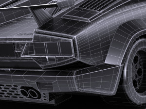 Countach 5000QV 25th Anniversary lowpoly 3D Модель