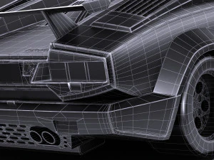 Countach 5000QV 25th Anniversary lowpoly 3D Model