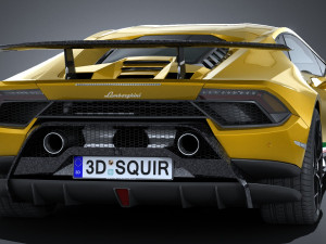 Huracan Performante 2018 lowpoly 3D Model