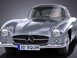 Mercedes-Benz 300 SL Gullwing 1954 lowpoly 3D Model