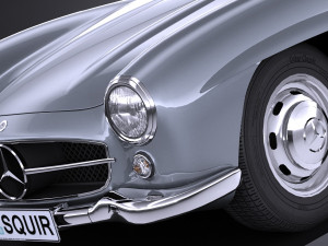 Mercedes-Benz 300 SL Gullwing 1954 lowpoly 3D Model