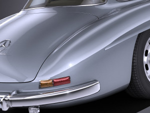 Mercedes-Benz 300 SL Gullwing 1954 lowpoly 3D Model