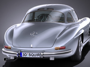 Mercedes-Benz 300 SL Gullwing 1954 lowpoly 3D Model