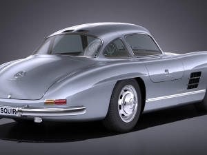 Mercedes-Benz 300 SL Gullwing 1954 lowpoly 3D Model