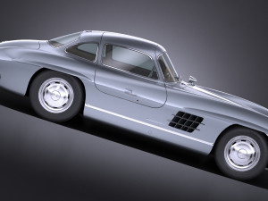 Mercedes-Benz 300 SL Gullwing 1954 lowpoly 3D Model