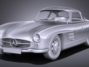 Mercedes-Benz 300 SL Gullwing 1954 lowpoly 3D Model