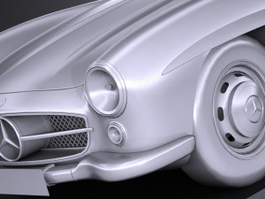 Mercedes-Benz 300 SL Gullwing 1954 lowpoly 3D Model