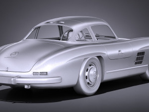 Mercedes-Benz 300 SL Gullwing 1954 lowpoly 3D Model