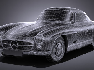 Mercedes-Benz 300 SL Gullwing 1954 lowpoly 3D Model