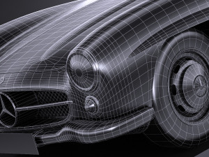 Mercedes-Benz 300 SL Gullwing 1954 lowpoly 3D Model