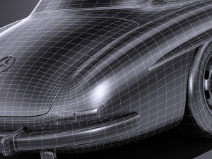 Mercedes-Benz 300 SL Gullwing 1954 lowpoly 3D Model
