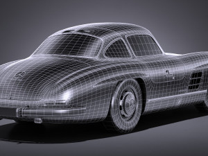 Mercedes-Benz 300 SL Gullwing 1954 lowpoly 3D Model
